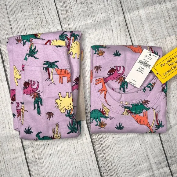 NWT Baby Gap 2 Piece Pjs lavender dinosaur print size 2T - Picture 11 of 11